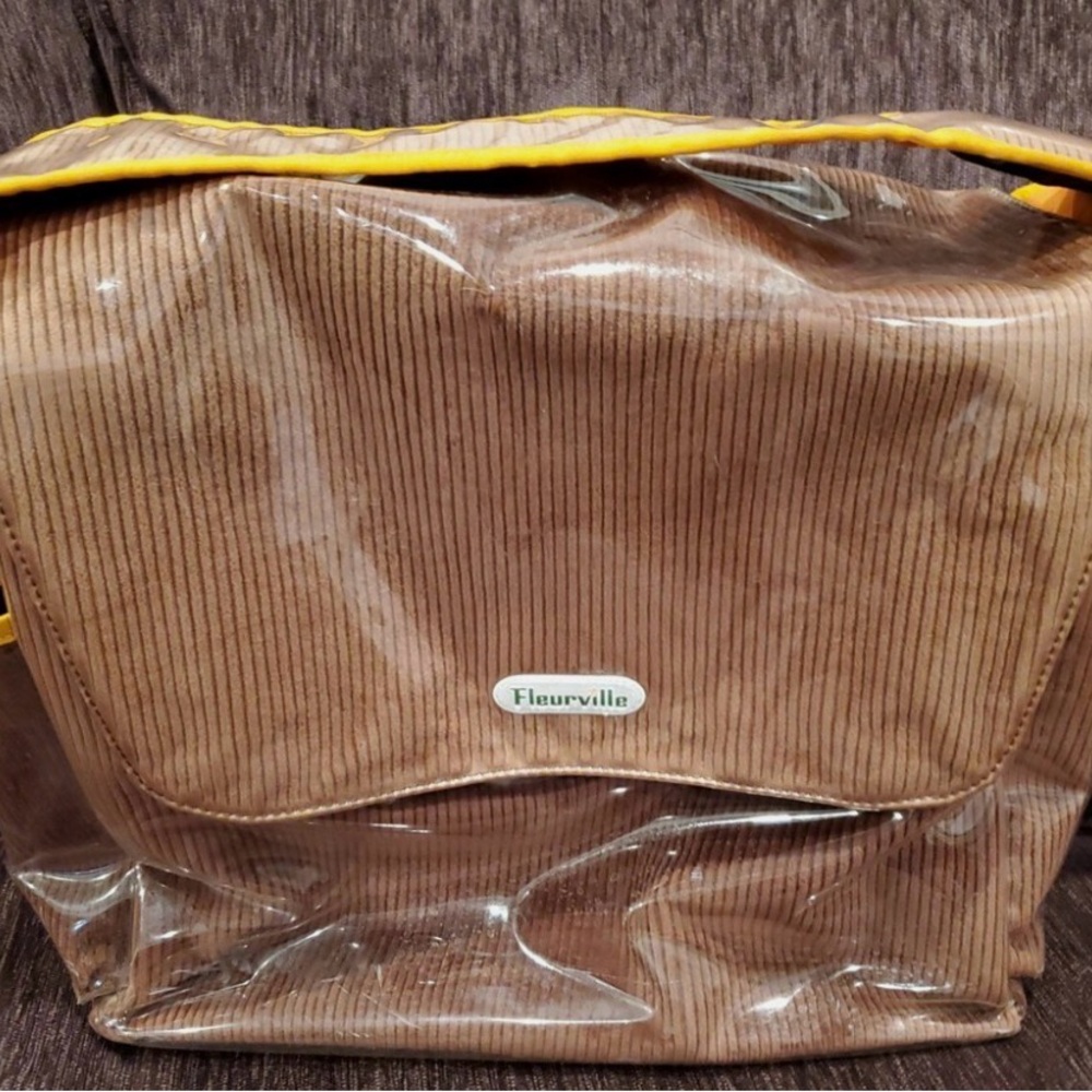 Fleurville Brown Diaper Bag with orange Trim